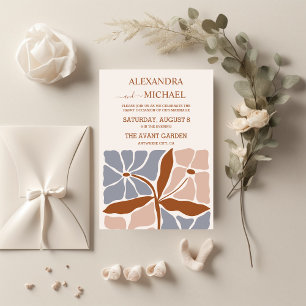 Boho Chic Retro Floral Wedding Invitation