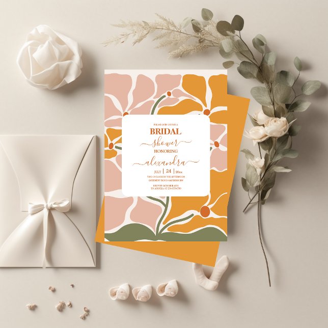 Boho Chic Retro Floral Wedding Invitation (Creator Uploaded)