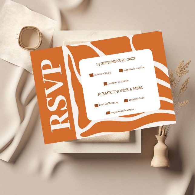 Boho Chic Retro Floral Wedding RSVP Card (Creator Uploaded)