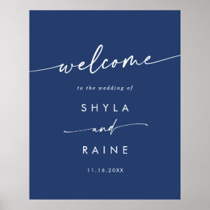 Boho Chic Royal Blue DIY Wedding Welcome Sign