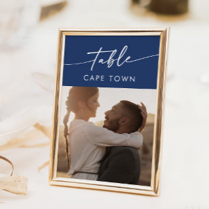 Boho Chic Royal Blue Photo Table Numbers