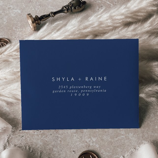 Boho Chic Royal Blue Self-Addressed RSVP Envelope (Creator Uploaded)