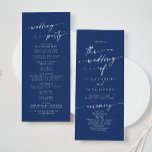 Boho Chic Royal Blue Tea Length Wedding Programme<br><div class="desc">This boho chic royal blue tea length wedding program is perfect for a minimalist wedding ceremony. The bold dark blue modern bohemian design features simple rustic calligraphy with a unique yet classic style. Personalise your wedding program with you names, wedding date, location, order of service, wedding party and optional in...</div>