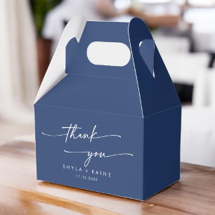 Boho Chic Royal Blue Thank You Wedding Favour Box