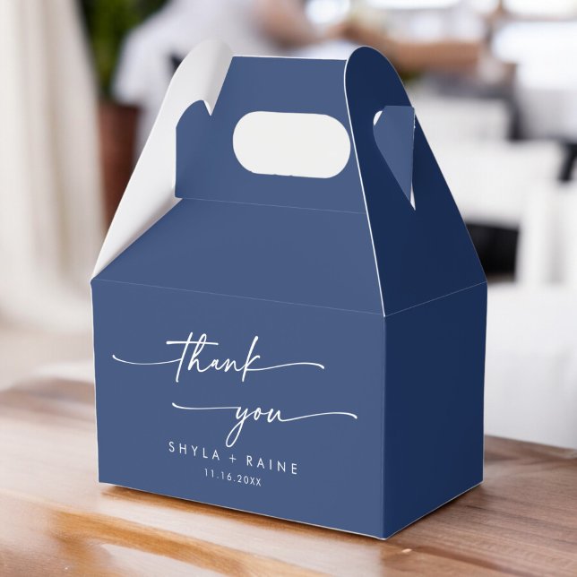 Boho Chic Royal Blue Thank You Wedding Favour Box (Creator Uploaded)