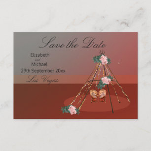 Boho Chic Rustic Teepee / TiPi Save The Date