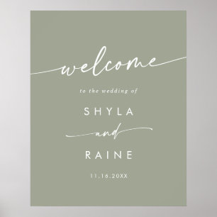 Boho Chic Sage Green DIY Wedding Welcome Sign