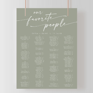 Boho Chic Sage Green Printable Seating Chart