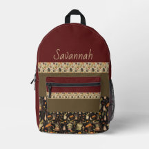 Boho-Chic Sage Green & Rust Backpack