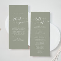 Boho Chic Sage Green Thank You and Wedding