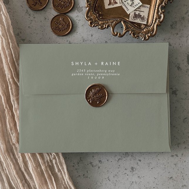 Boho Chic Sage Green Wedding Envelopes (Boho Chic Sage Green Wedding Envelopes)