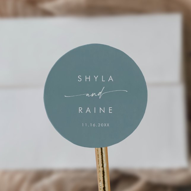 Boho Chic Seafoam Teal Names Envelope Seals (Creator Uploaded)