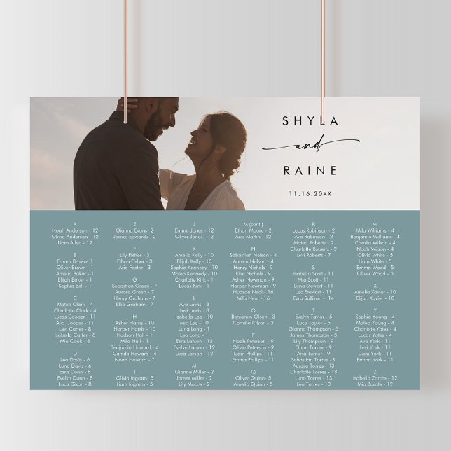 Boho Chic Seafoam Teal Picture Seating Chart (Creator Uploaded)