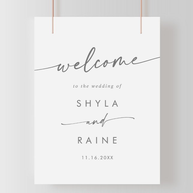 Boho Chic Silver Grey DIY Wedding Welcome Sign (Creator Uploaded)