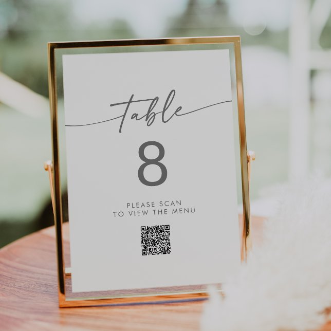 Boho Chic Silver Grey QR Code Table Numbers (Creator Uploaded)