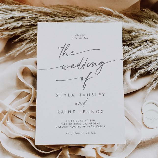 Boho Chic Silver Grey The Wedding Of Invitation (Creator Uploaded)
