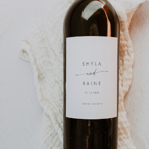 Boho Chic Silver Grey Wedding Wine Labels