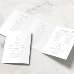 Boho Chic Slate Blue Monogram Wedding Tri-Fold Programme<br><div class="desc">This boho chic slate blue monogram wedding tri-fold program is perfect for a minimalist wedding. The pale dusty blue and white modern bohemian design features simple rustic calligraphy with a unique yet classic style. Personalise your wedding program with your initials, names, wedding date and location, your favourite quote or lyric,...</div>