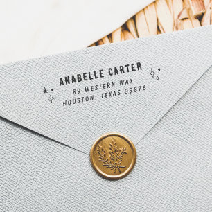 Boho Chic Sparkles Name & Return Address Self-inking Stamp
