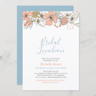 Boho Chic Spring Floral Bridal Luncheon Shower Inv Invitation