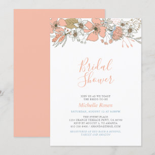 Boho Chic Spring Floral Bridal Wedding Shower Invi Invitation
