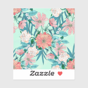 Boho chic spring garden flowers illustration