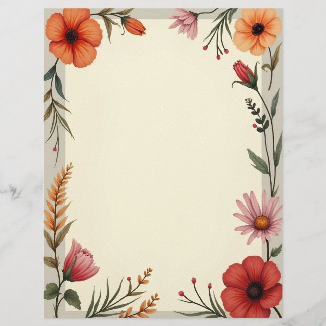 Boho Chic Stationery Paper Custom Letterhead (Front)