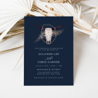 Boho Chic Steer Skull Wedding Invitation