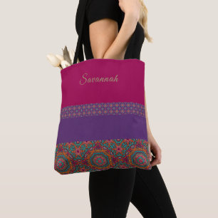 Boho-Chic Style Vibrant Pattern Tote Bag