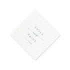 Boho Chic Teal and White Monogram Wedding Napkins