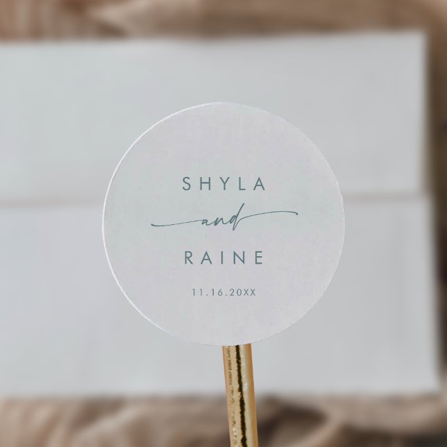 Boho Chic Teal and White Names Envelope Seals (Creator Uploaded)