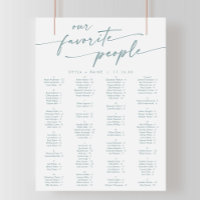 Boho Chic Teal and White Printable Seating Chart