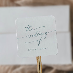 Boho Chic Teal and White Wedding Envelope Seals