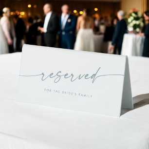 Boho Chic Teal and White Wedding Reserved Sign