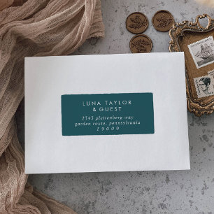Boho Chic Teal Blue Guest Address Labels