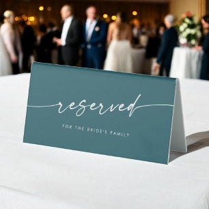 Boho Chic Teal Blue Wedding Reserved Sign