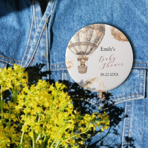 Boho Chic Teddy Bear Air Balloon Sky Ivoy 7.5 Cm Round Badge