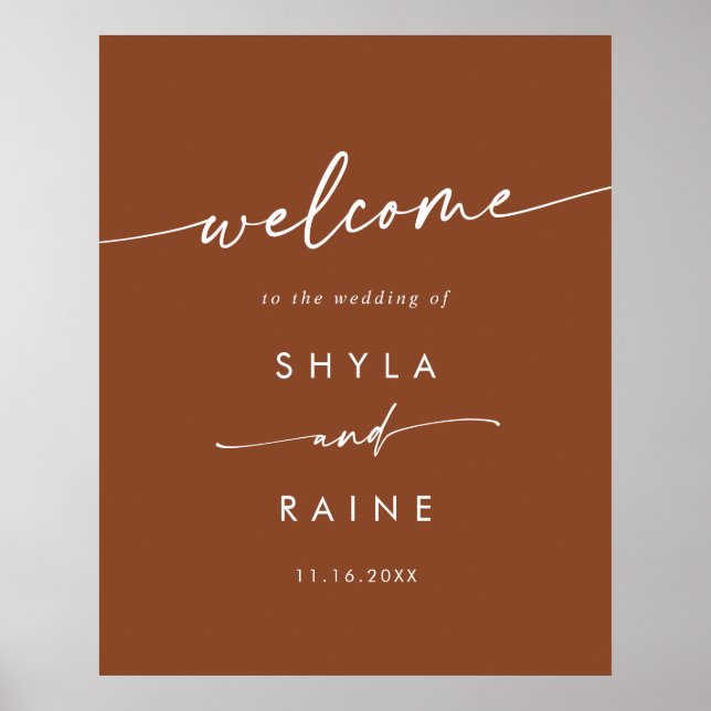 Boho Chic Terracotta DIY Wedding Welcome Sign (Front)