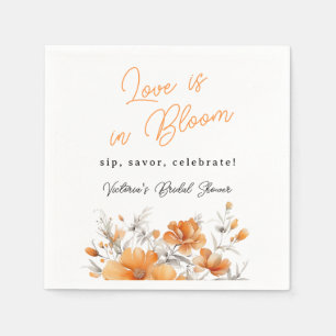 Boho Chic Terracotta Floral Bridal Shower Welcome Napkin