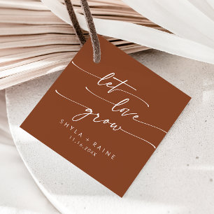 Boho Chic Terracotta Let Love Grow Wedding Favour Tags
