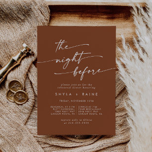 Boho Chic Terracotta Rehearsal Dinner Invites