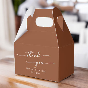 Boho Chic Terracotta Thank You Wedding Favour Box