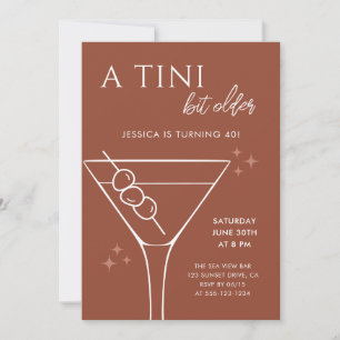 Boho Chic Terracotta Tini Bit Older 40th Birthday Invitation