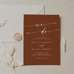 Boho Chic Terracotta We Do Wedding Invitation