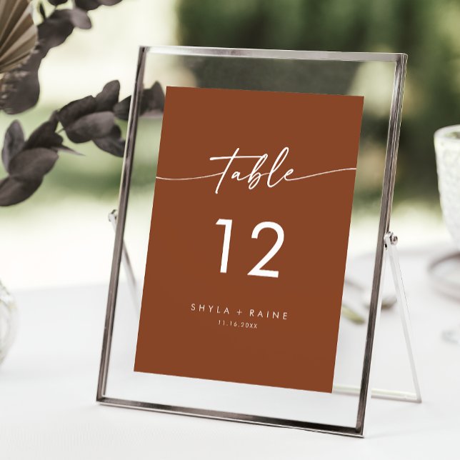 Boho Chic Terracotta Wedding Table Numbers (Creator Uploaded)