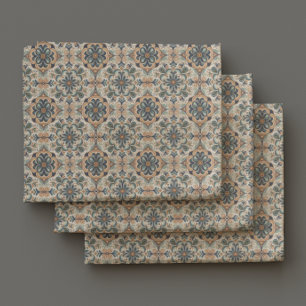 boho-chic tile-like pattern vintage aesthetic fabric