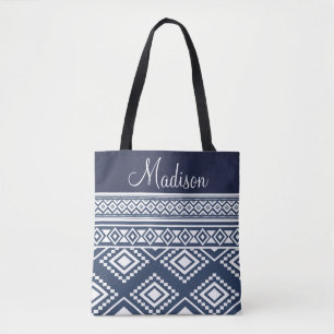 Boho Chic Tribal Pattern Monogrammed Tote Bag