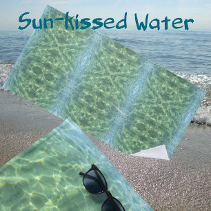 Boho Chic Tropical Aquamarine Water Beach Towel