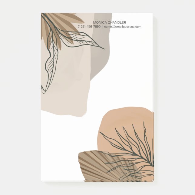 Boho Chic Tropical Monogram Post-it Notes (Front)