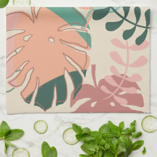 Boho Chic Tropical Monstera Plant Kitchen Towels